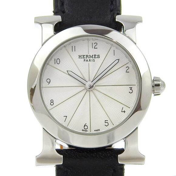 HERMES Heure H watch Rondo Watches HR1.210 SilverDial Stainless Steel/Embo... - Picture 1 of 8